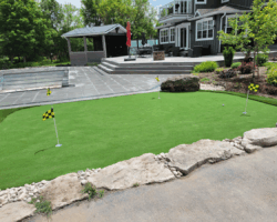 Poolside putting green